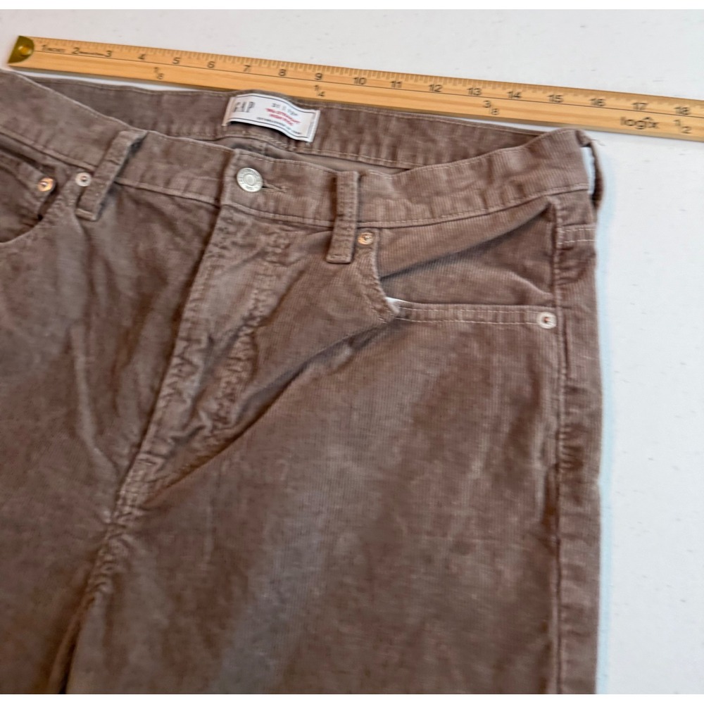 Gap 90s Straight High Rise Corduroy Pants Plymouth Rock Brown 31/12R 484873-00 - Picture 7 of 9